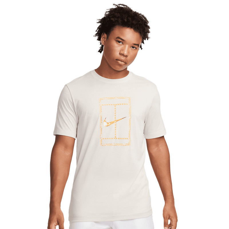 Tee-shirt de tennis Nike Court Dri-Fit beige