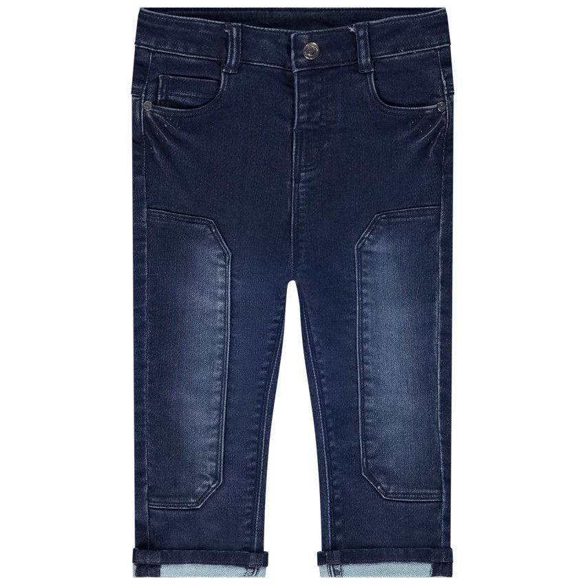 Pantalon effet jean droit pour bébé garçon - Bleu moyen