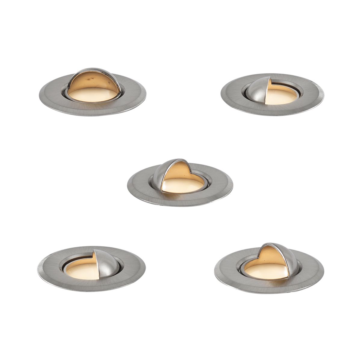Set van 5 moderne grondspots aluminium incl. LED IP67 - Linsey
