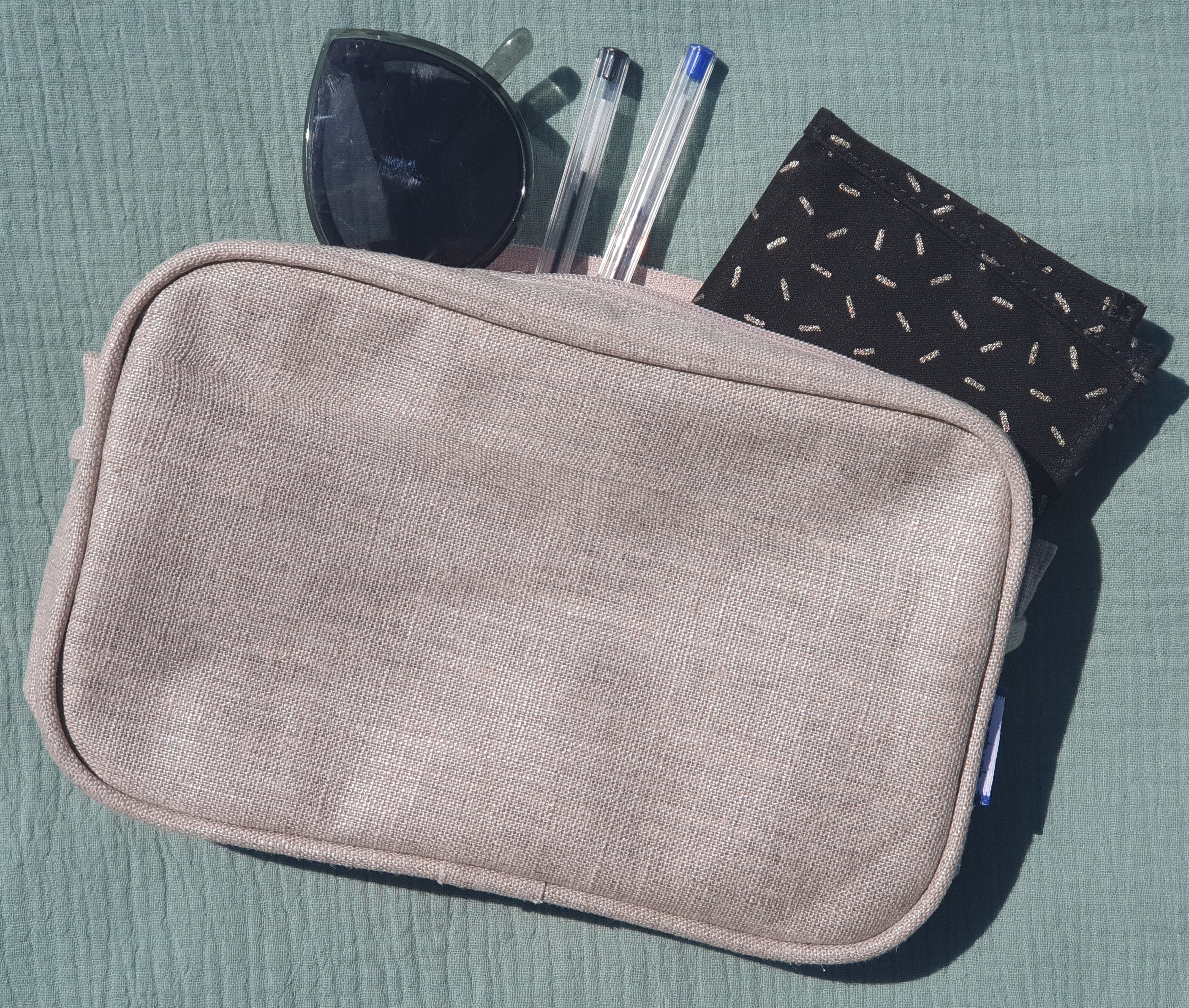 Pochette Banane Lin Argenté