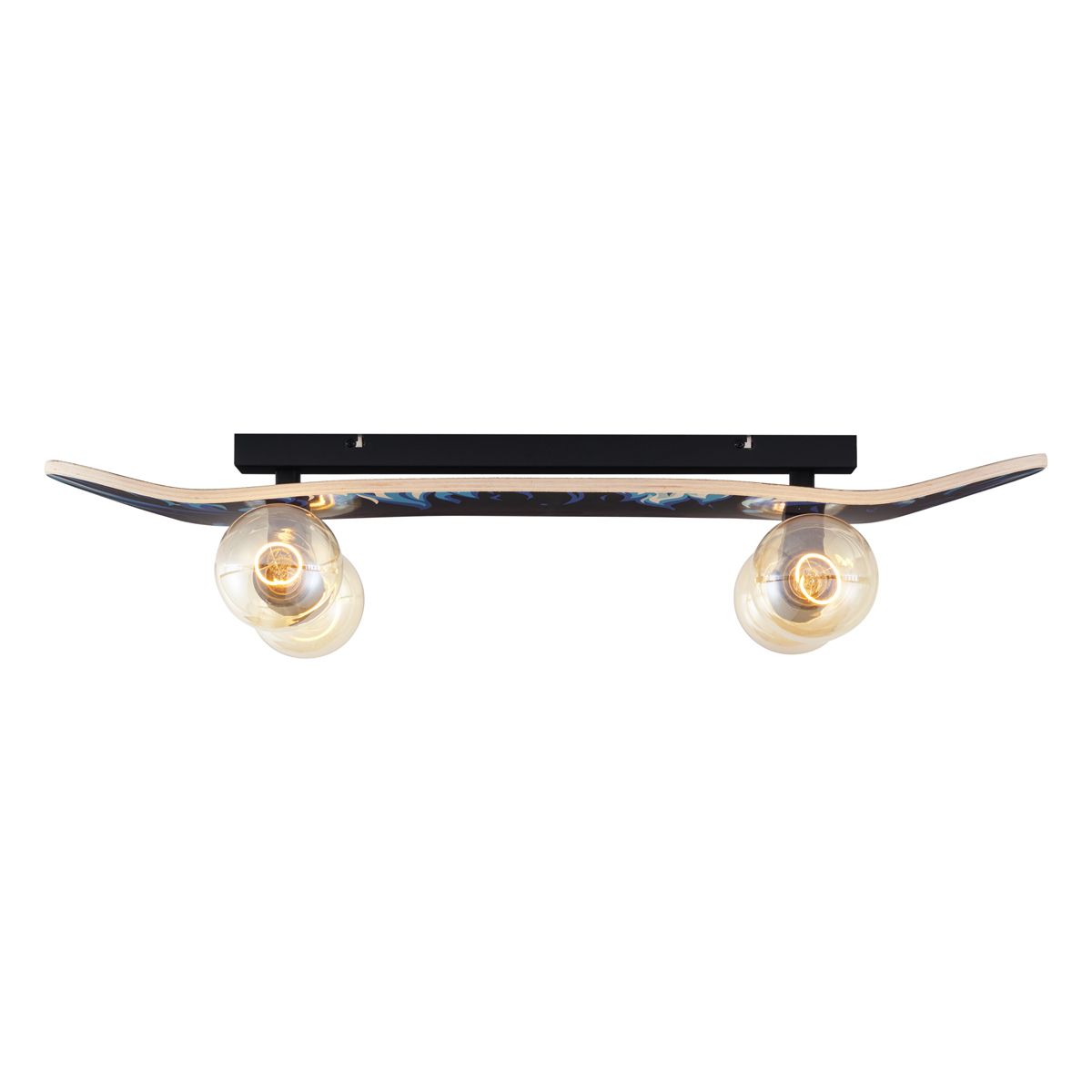 Wandlamp zwart met blauw 80cm - Skateboard