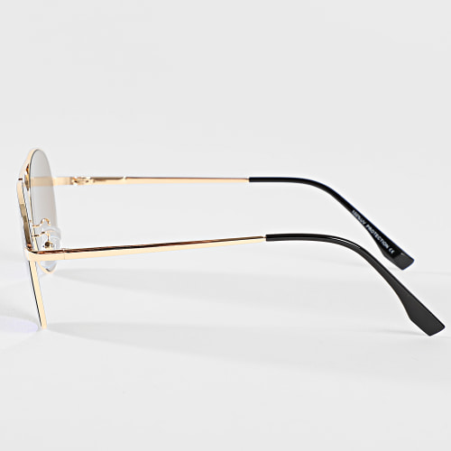 Lunettes De Soleil Bleu Doré Miroir
