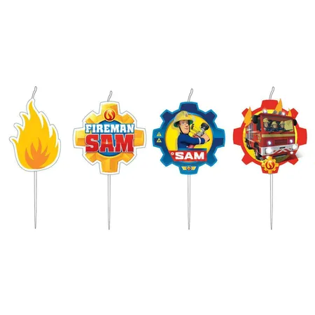 amscan Feuerwehrmann Sam Mini-Figurenkerzen 4er