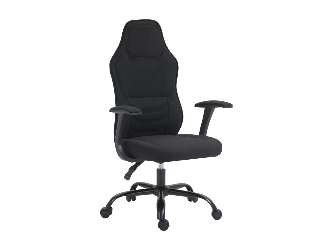 Fauteuil gamer ergonomique - chaise de bureau gaming - réglable - dossier inclinable - tissu noir