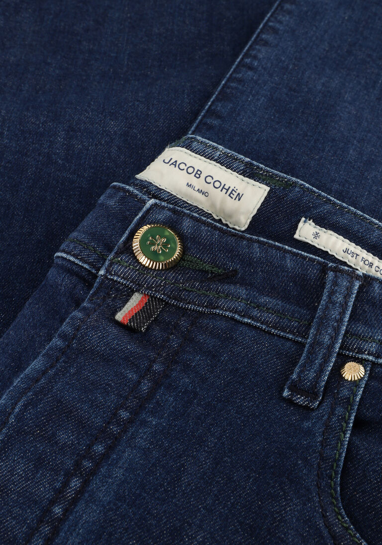 donkerblauwe jacob cohen straight leg jeans pant 5 pkt slim fit bard ltd