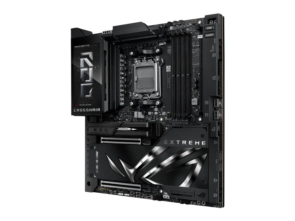 ASUS ROG CROSSHAIR X870E EXTREME - Bundkort - ATX - Socket AM5 - AMD X870E Chipset - USB4, USB-C 3.2 Gen2, USB 3.2 Gen 2, USB-C 3.2 Gen 2x2, USB 3.2 Gen 1 - Wi-Fi 7, Bluetooth, 5 Gigabit Ethernet, 10 Gigabit LAN - onboard grafik (CPU påkrævet) - HD A