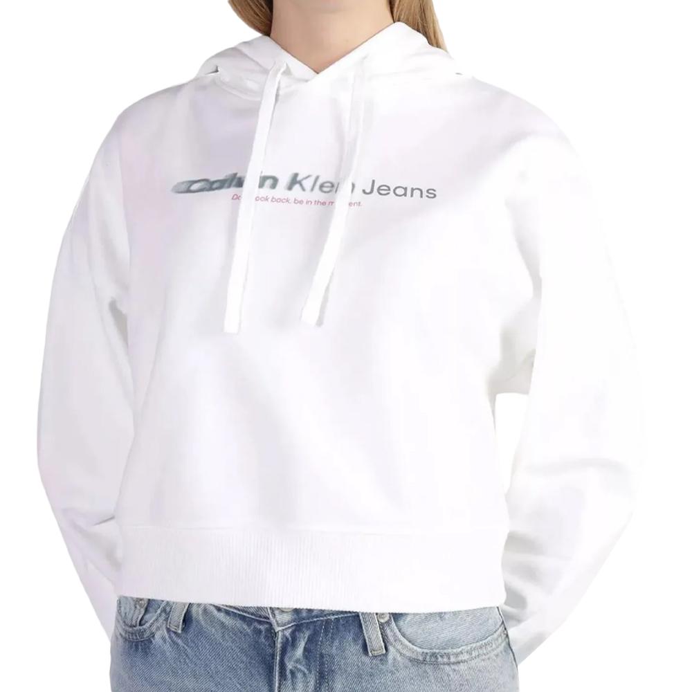 Calvin Klein Jeans Sweat à capuche Blanc Femme Calvin Klein Jeans Slogan