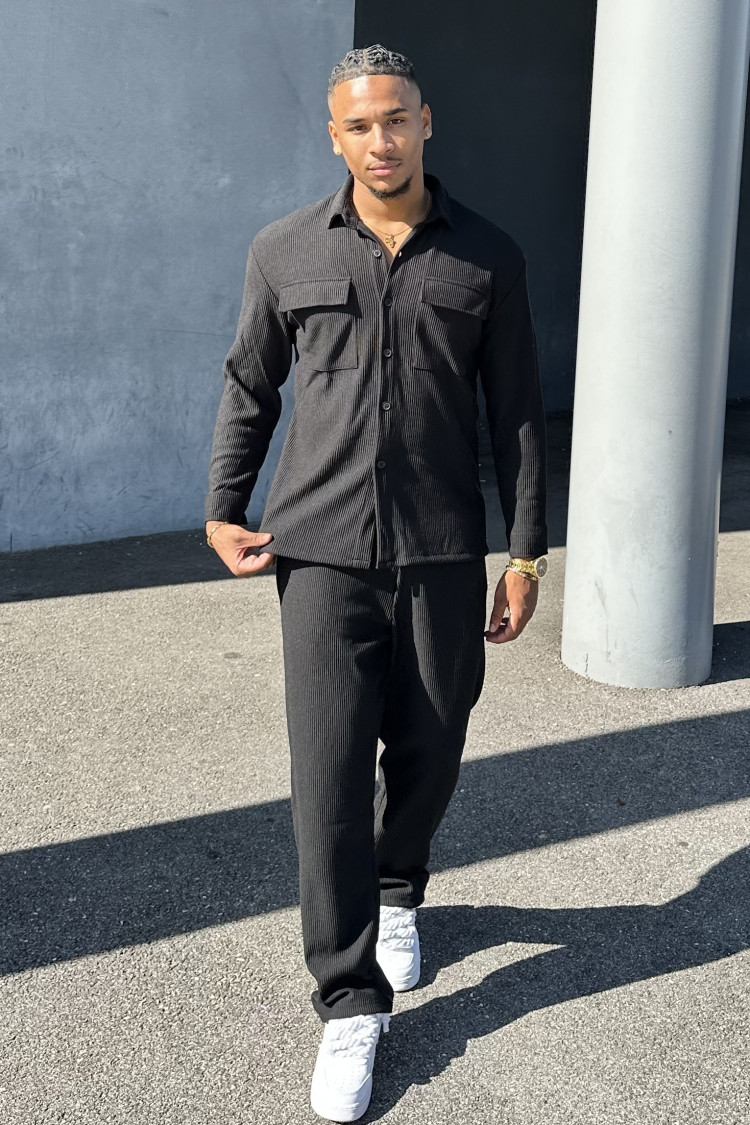 Ensemble 2 pièces chemise + pantalon noir