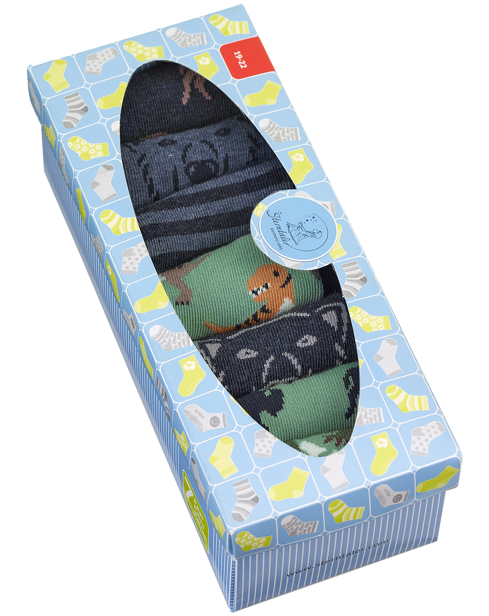 Socken ANIMALS 7er-Pack in blau meliert