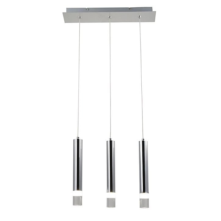 Suspension Rossak 3 lampes LED intégrée argent