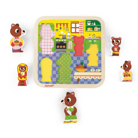 Chunky Puzzle bois 7 pièces   Dinosaures        de               Janod