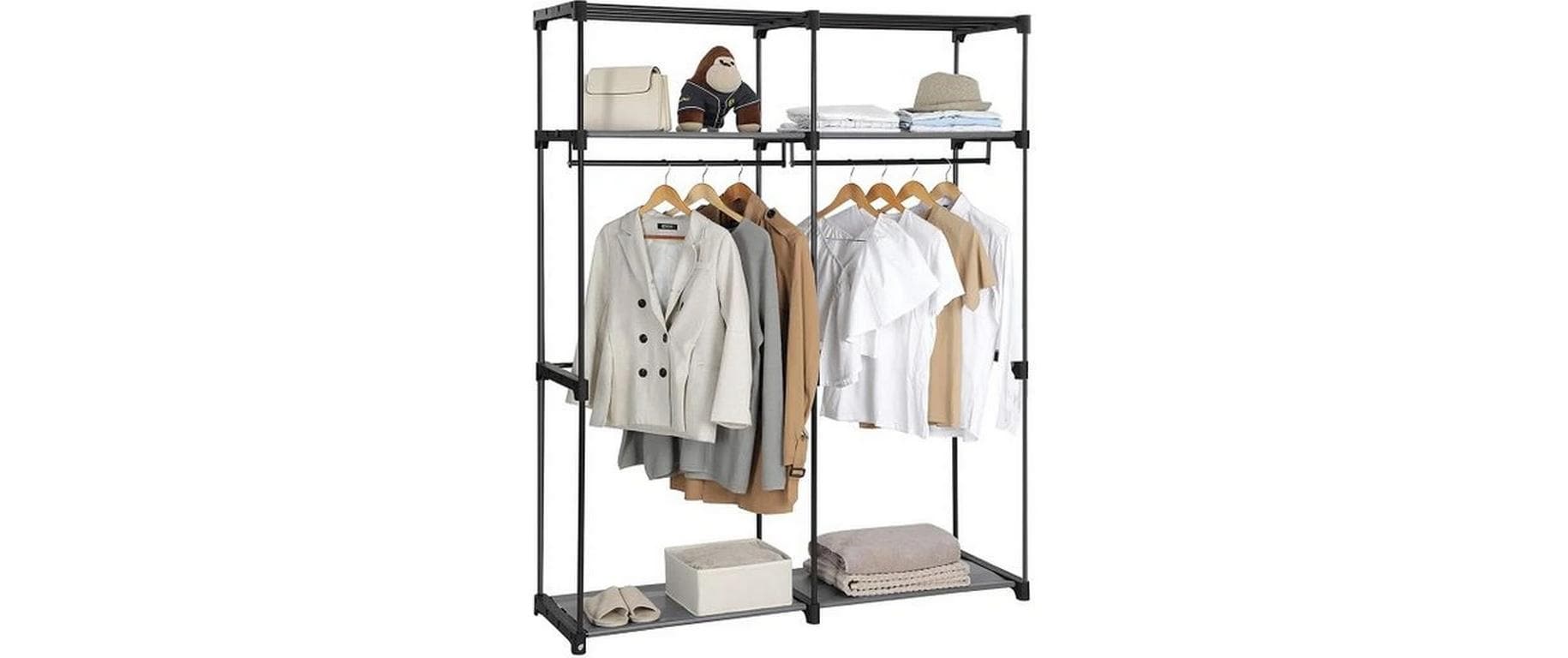 Regal Grau, 43 cm (B) x 174 cm (H) x 140 cmKleiderschrank