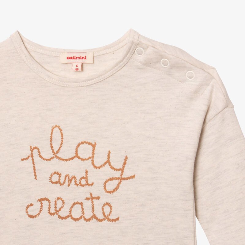 T-shirt bébé gris à message en coton recyclé Catimini Gris ou noir