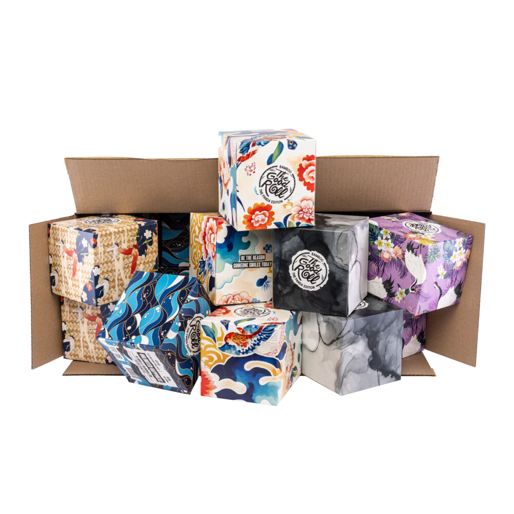 The Good Roll Bamboe Tissues Panda Edition 60 vellen20 doosjes