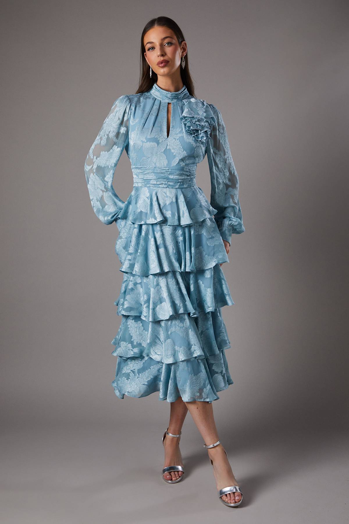 Coast Robe Mi-Longue Étagée en Jacquard