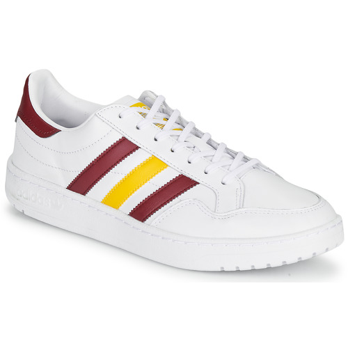 adidas Originals - TEAM COURT - Blanc / Bordeaux / Jaune
