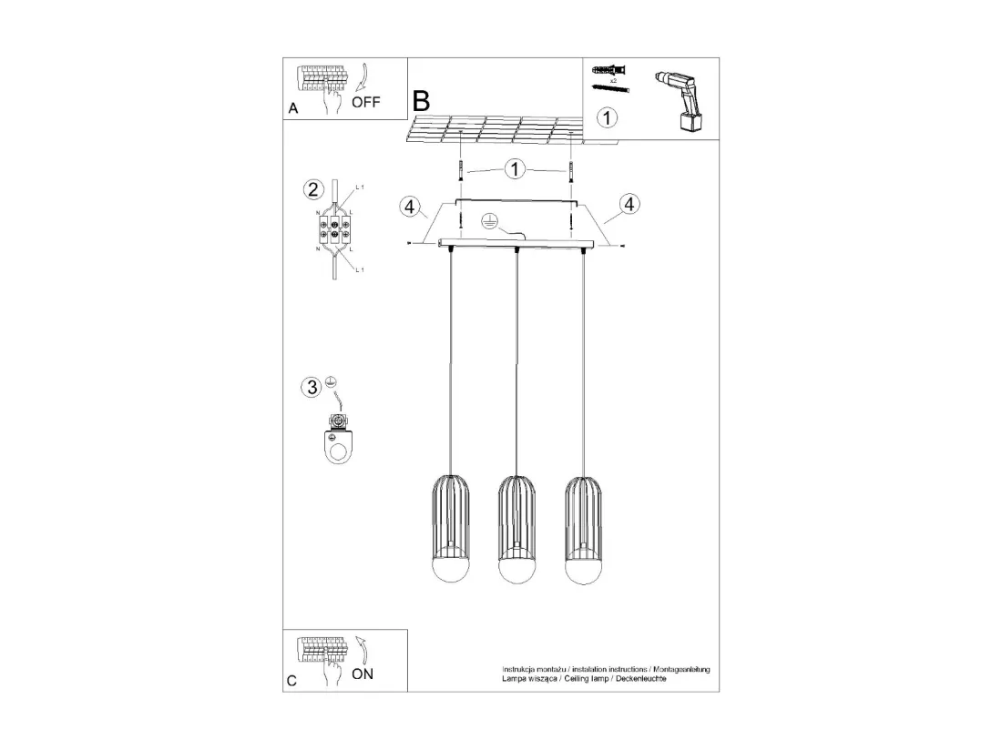Applique Brina moderne en acier - 3 sources lumineuses - L.54 x H.115 cm - blanc