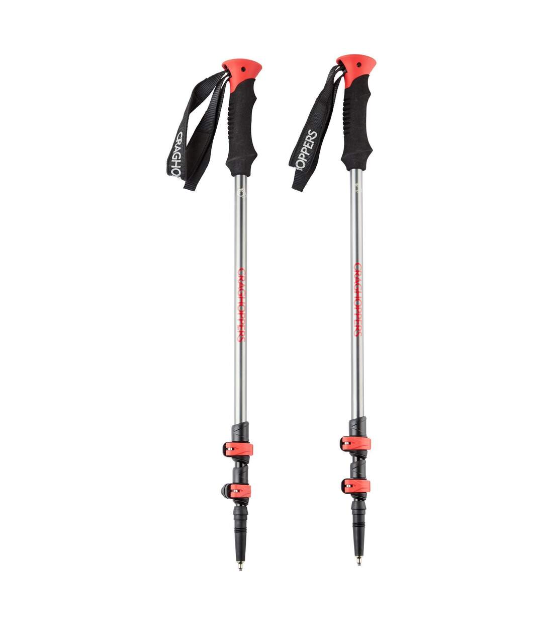 Craghoppers - Bâtons de randonnée VENTURE (Gris argenté / Noir / Rouge) (62 cm-135 cm) - UTCG1649