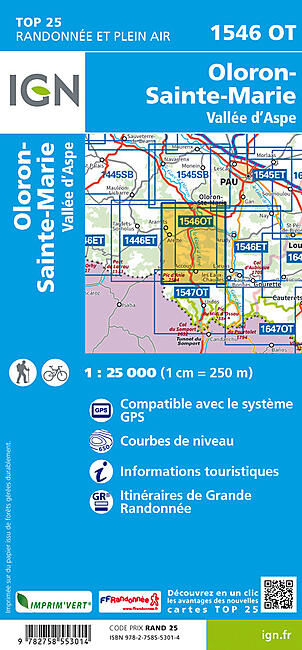IGN - TOP 25 1546 OT OLORON SAINTE MARIE 1 25 000