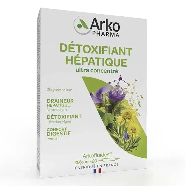 Arkopharma Arkofluides Détoxifiant détox Hépatique 20 Ampoules