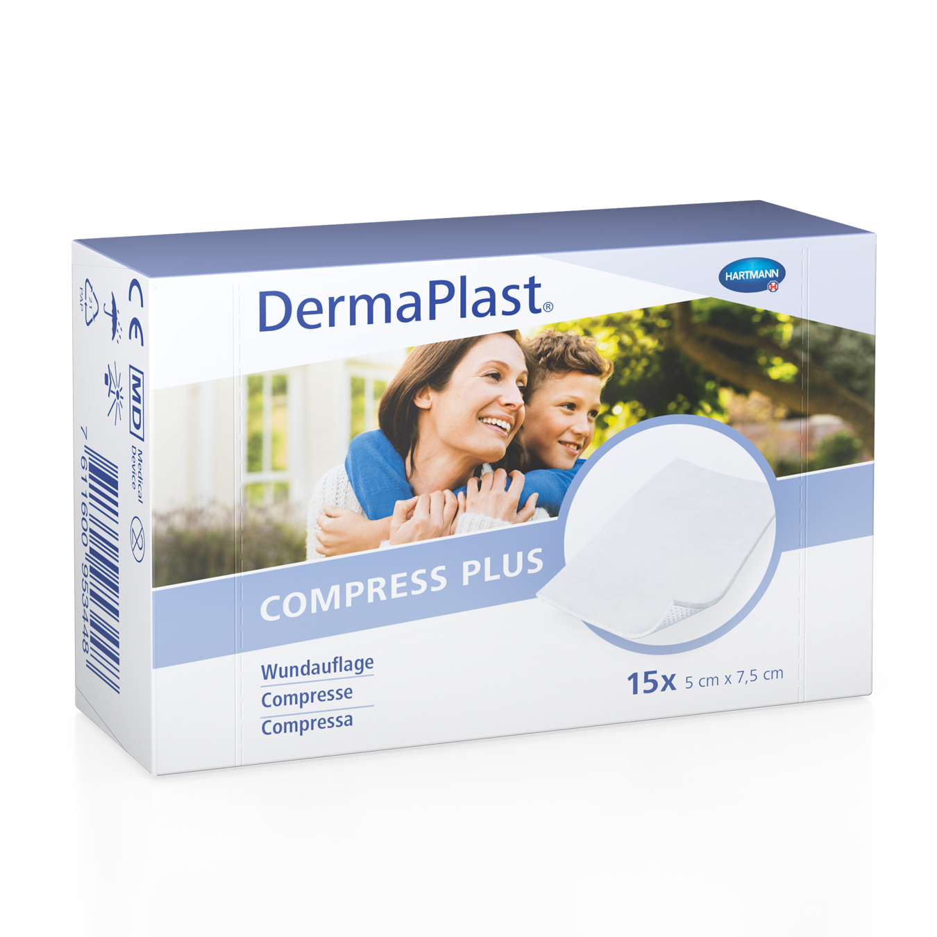 DERMAPLAST Compress Plus 5x7.5cm 15 Stk