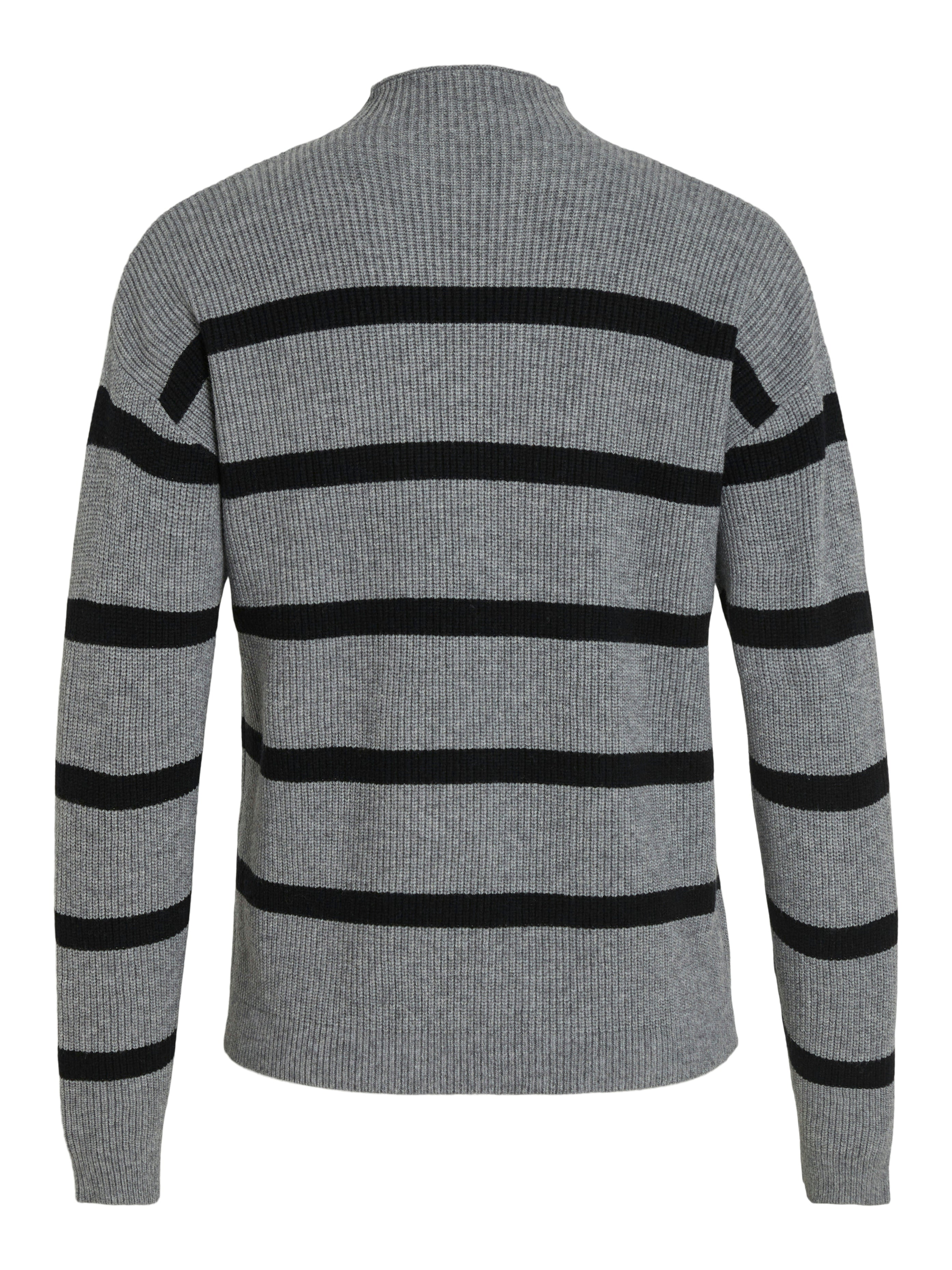 Vila  Viril turtleneck striktrøje - Medium Grey Melange