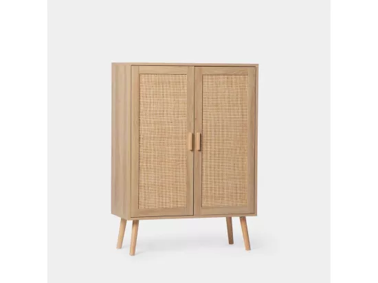 Vitrine double en rotin naturel 80x107 cm-Tahiti