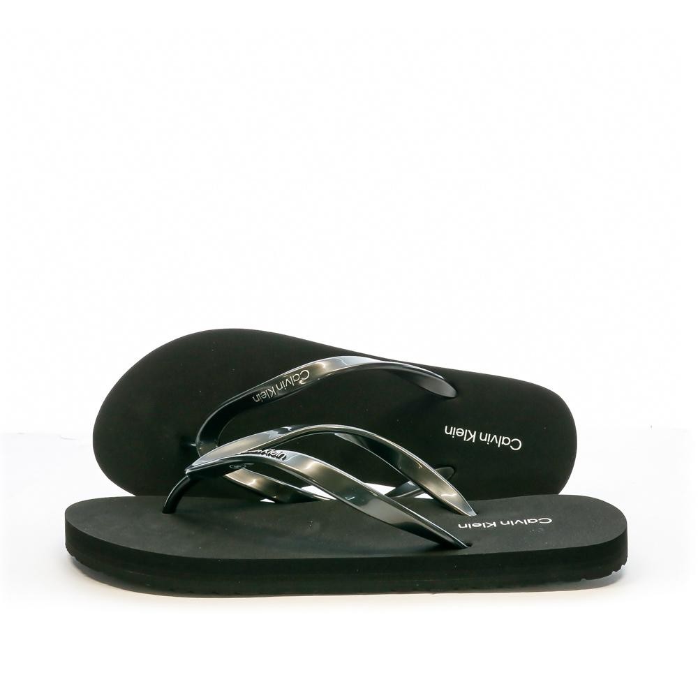Calvin Klein Jeans Tongs Noir Femme Calvin Klein Jeans Deboss