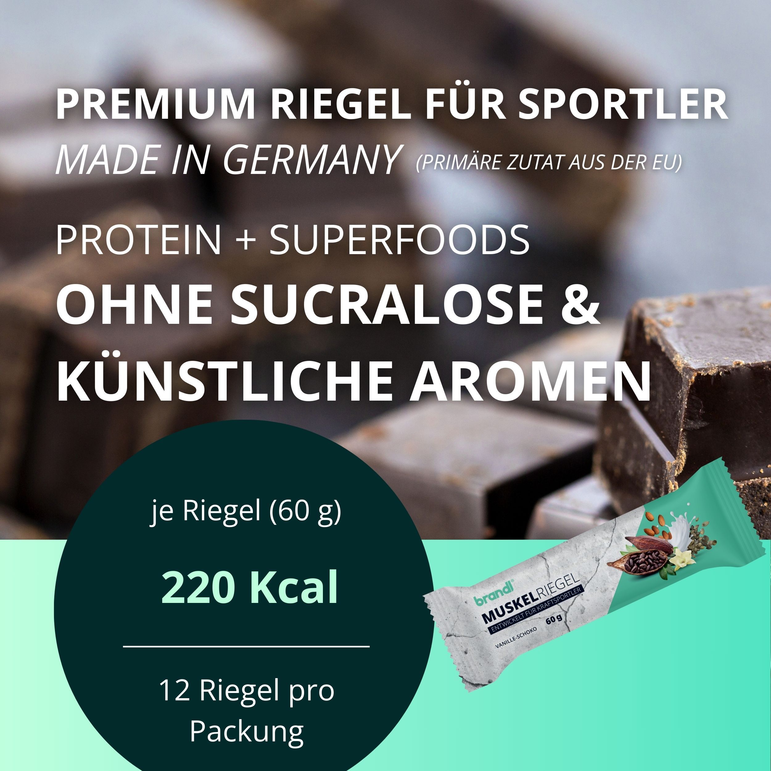 brandl® Eiweiß-Riegel mit 18 g Eiweiß aus 3 Quellen