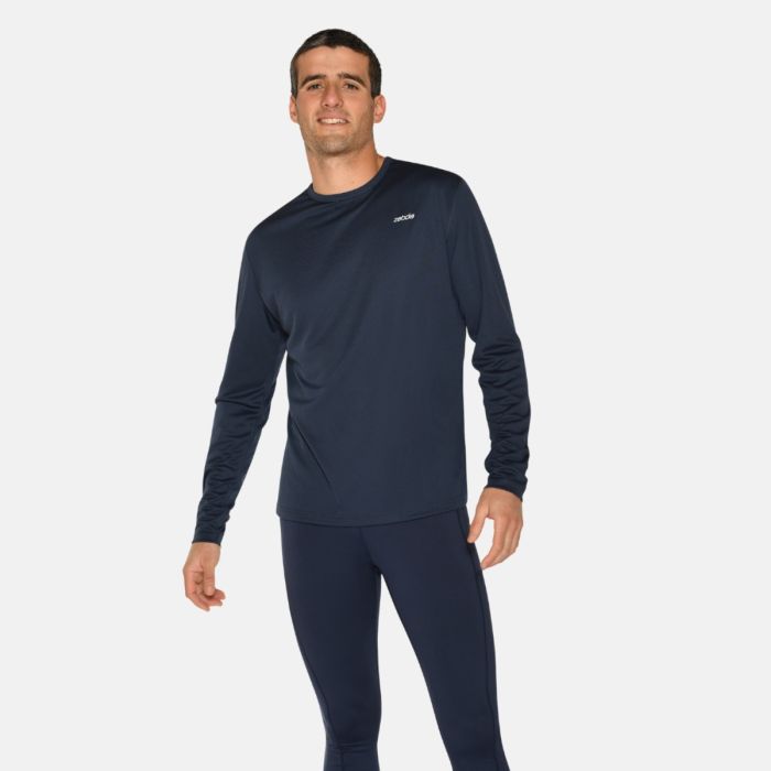 Zebdia Herre Mellemlag Sports LS Tee Blå