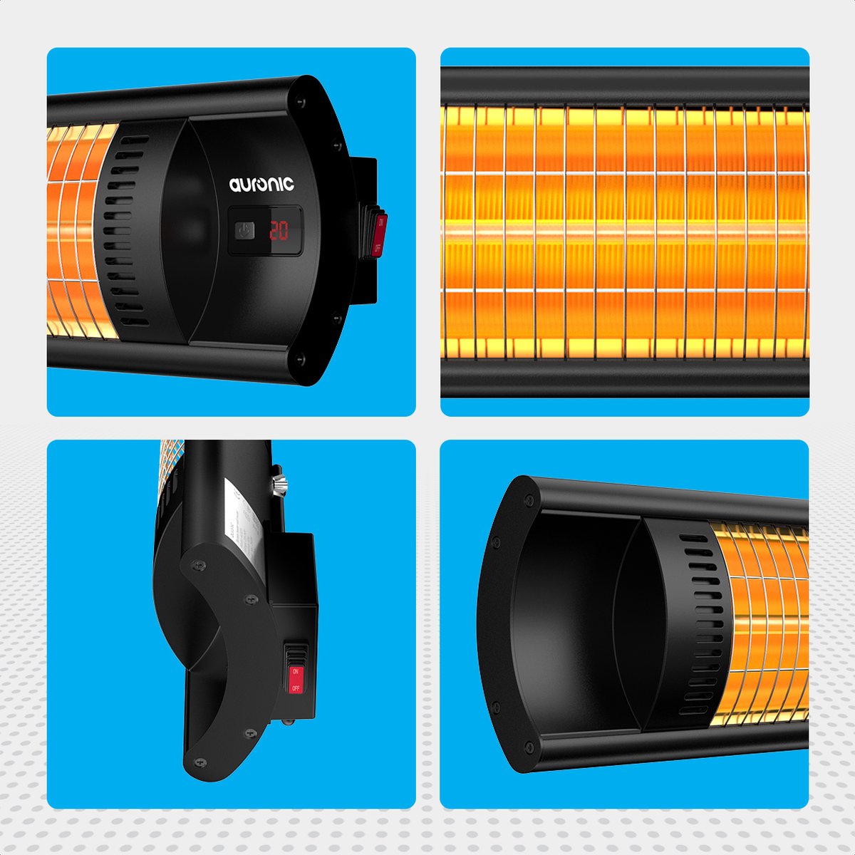 Auronic infrarood terrasverwarmer - 2500 watt