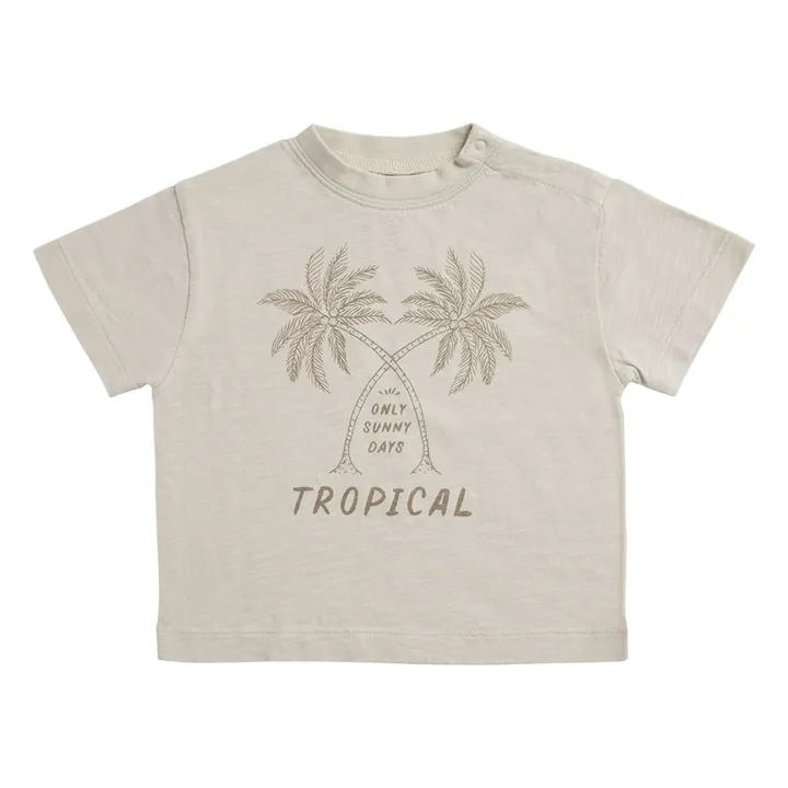 Rylee + Cru T-Shirt Tropical Palmiers | Gris clair