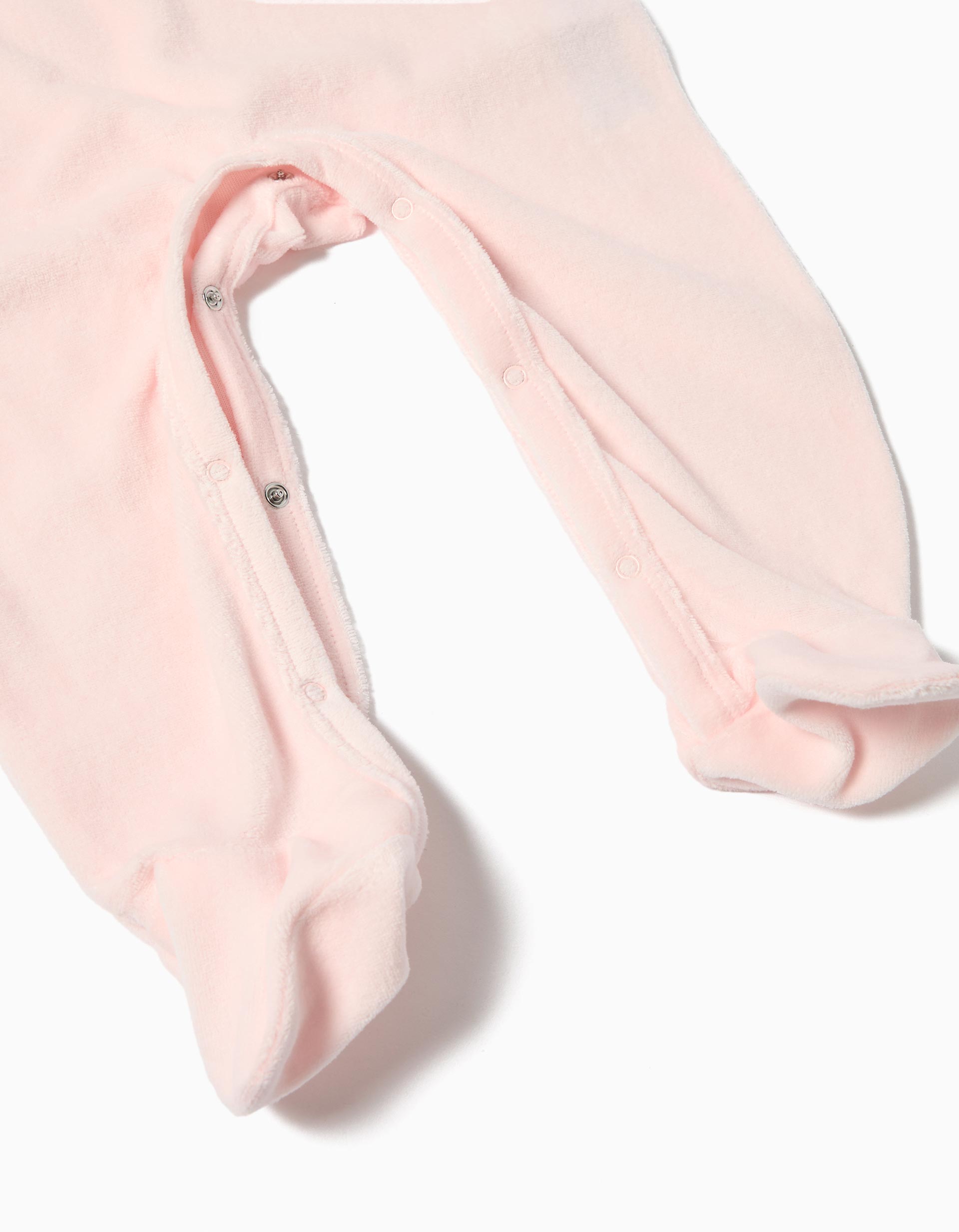Pack 2 Babygrows Veludo, Recém-Nascido, Rosa Claro