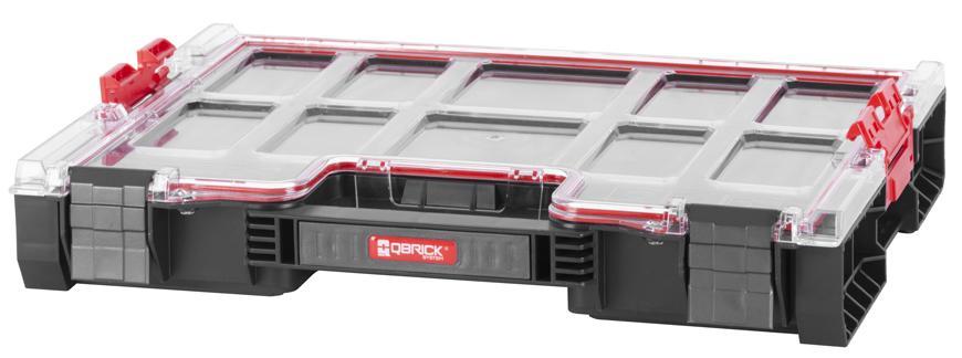 PROREGAL QBRICK Assortimentsdoos Pro HxBxD 36 x 45 x 8 cm 6 liter Incl. Schuiminzet Met Deksel Handvat Met Klemsluitingen Zwart