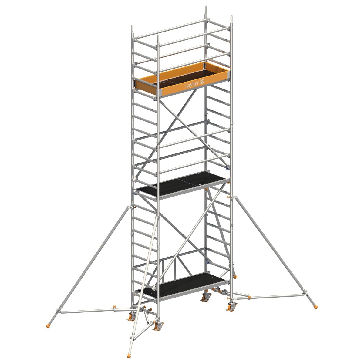 Layher Zifa P2 rolsteiger met steigersteunen 6,61m AH
