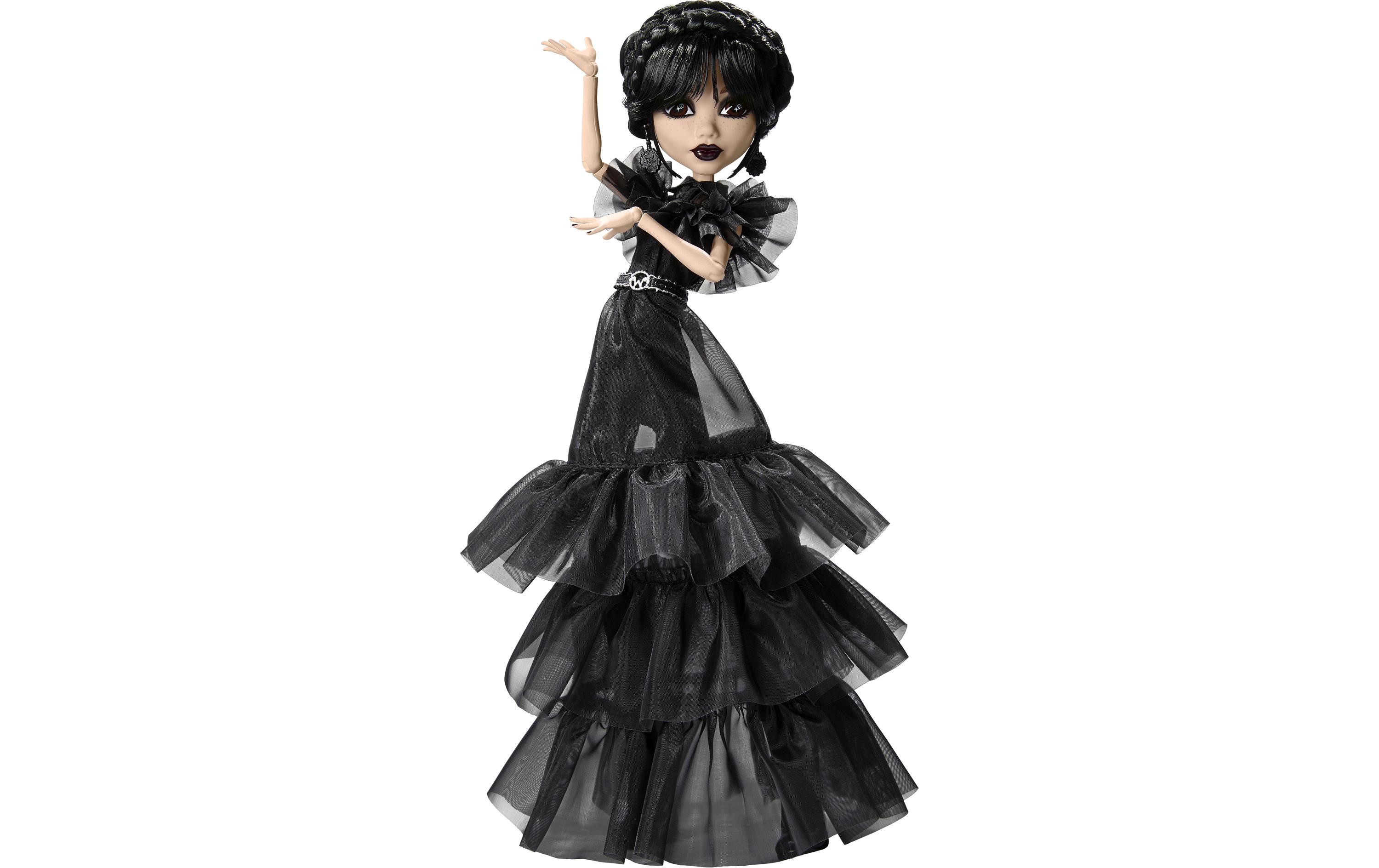 Puppe Monster High Wednesday Raven DressModepuppe in einem nachtschwarzen Kleid