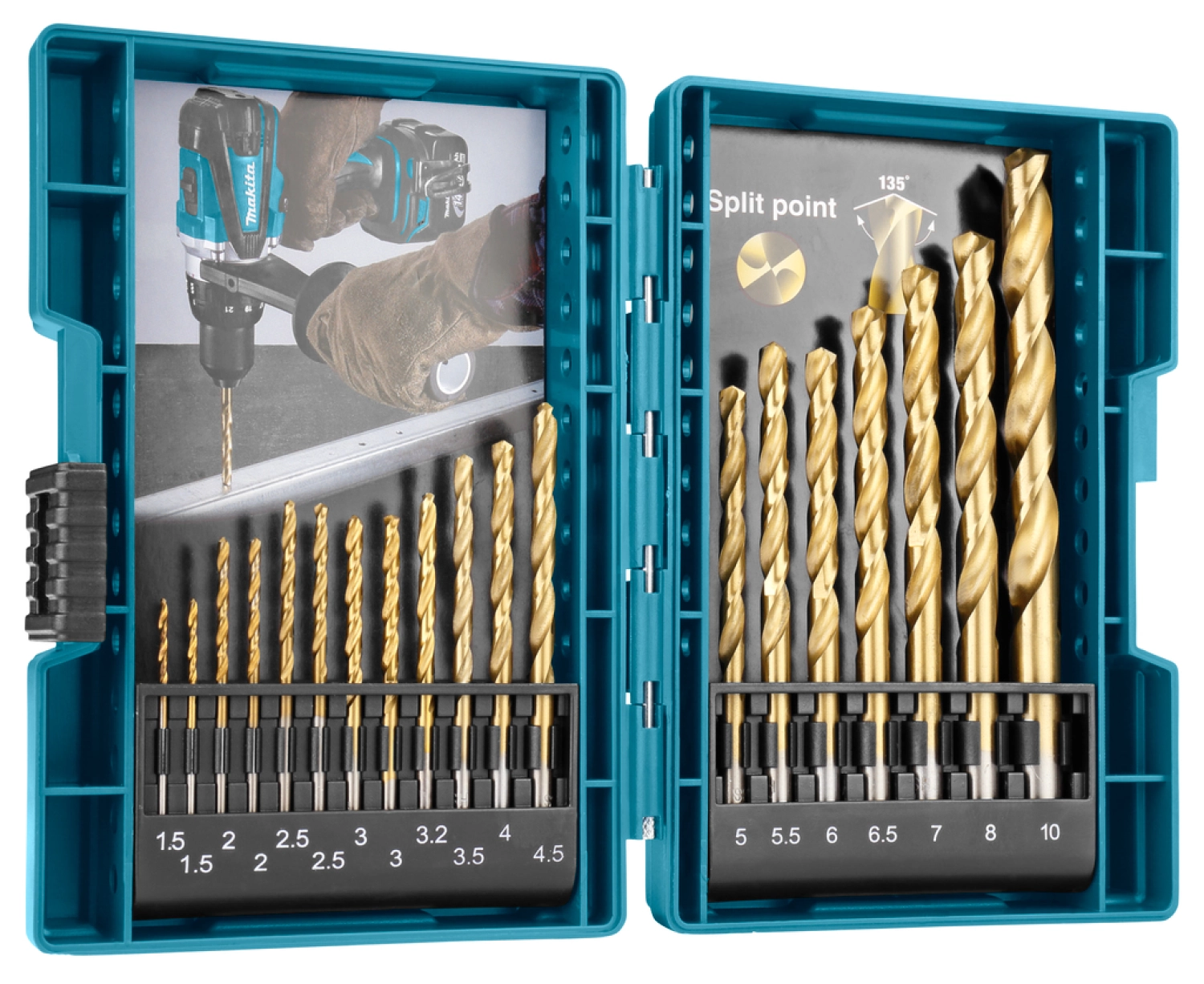 Makita D-67527 19-delige Metaalborenset in cassette - 1.5-10 mm