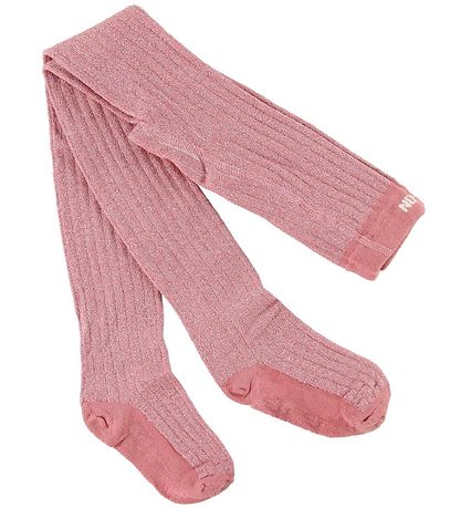 Melton Strumpfhosen - Bamboo - Pink m. Glitter