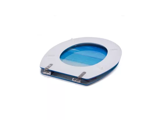 Abattant wc MDF PARADISE Bleu - Charnières Inox MSV