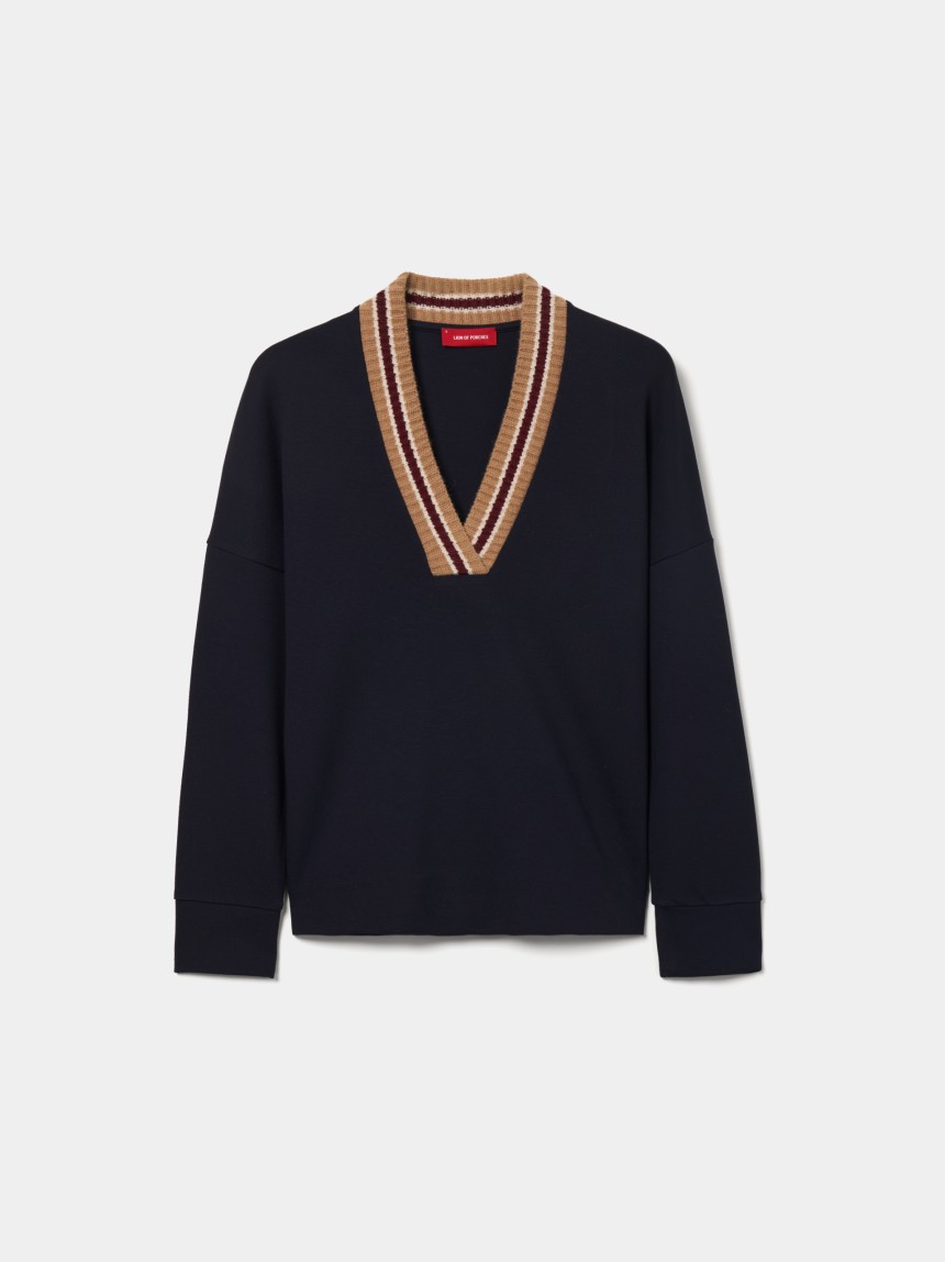 Camisola malha decote em V