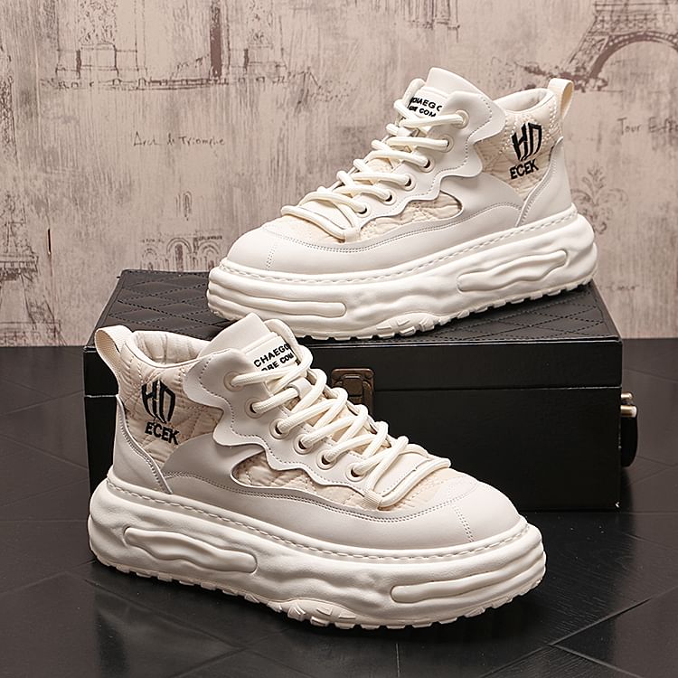 Mr Ozera - Veterschoenen met letters en platform