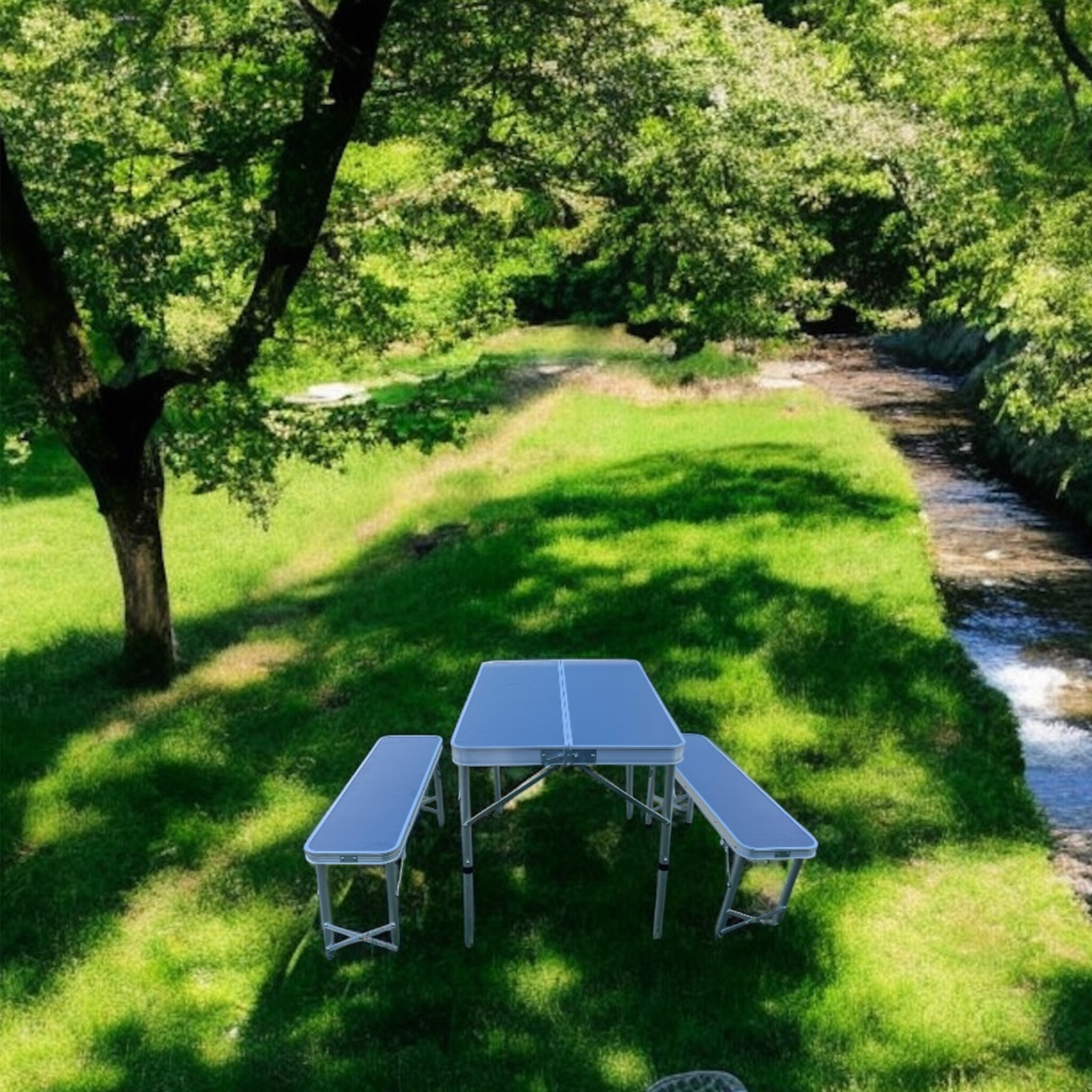 Hem picknicktafel opvouwbaar met 2 banken