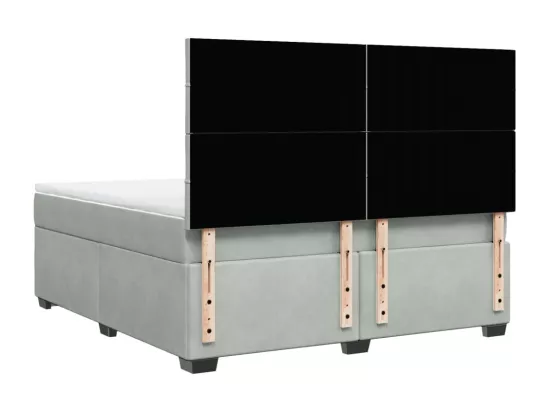 Sommier à lattes de lit et matelas Gris clair 180x200cm Velours