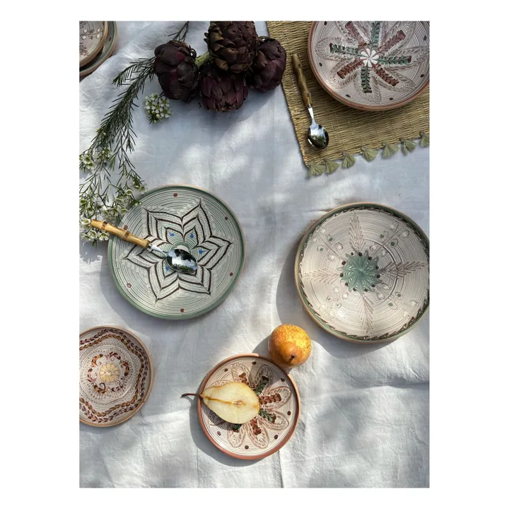 Les Petits Bohèmes Assiette en céramique fleurs | Terracotta