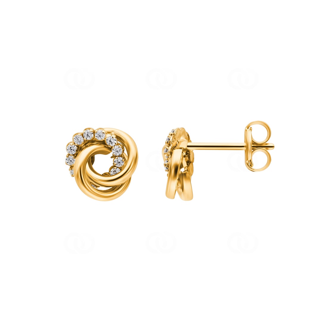 Ohrstecker 750/18 K Gelbgold mit Zirkonia