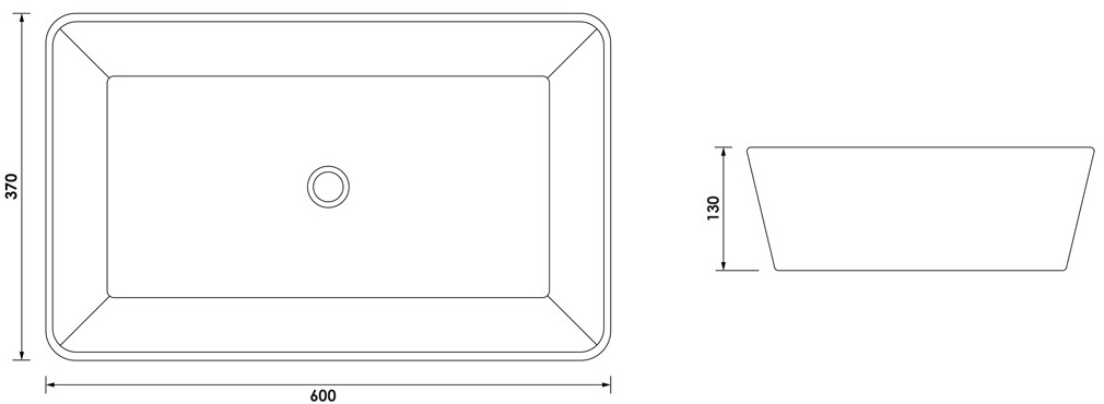 Brauer Lagoon waskom keramiek 60x37cm wit glans