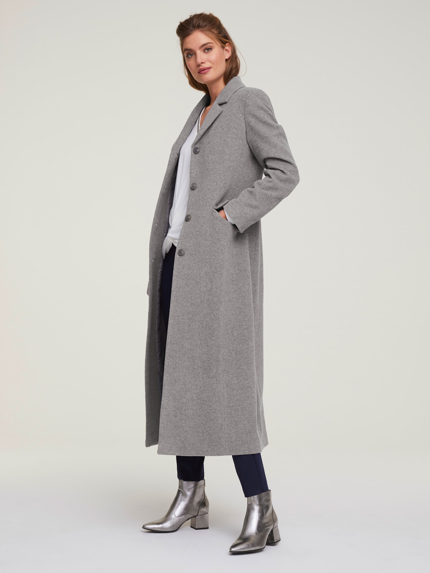Manteau blazer coupe longue classique
