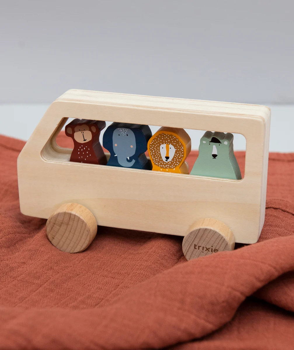 TRIXIEBUS EN BOIS AVEC ANIMAUX BÉBÉ