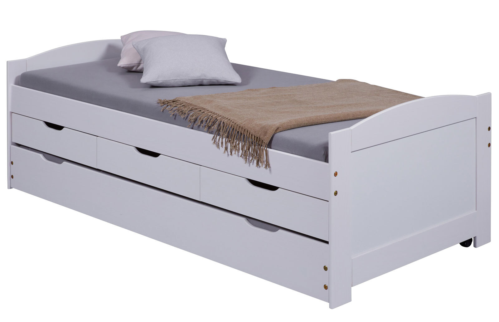 Stauraum-/Funktionsbett JULIUS 90 x 190 cm weiß