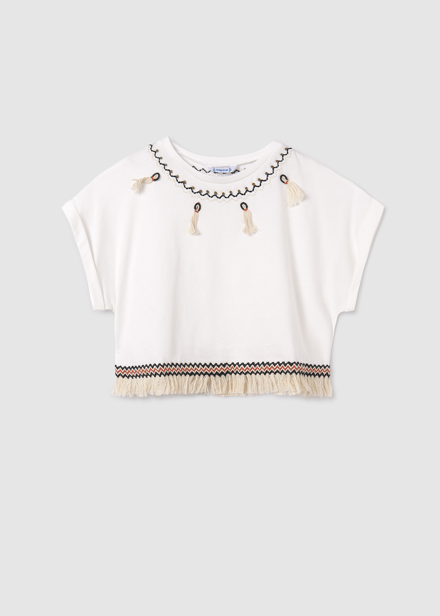 Camiseta feminina com franjas da Better Cotton